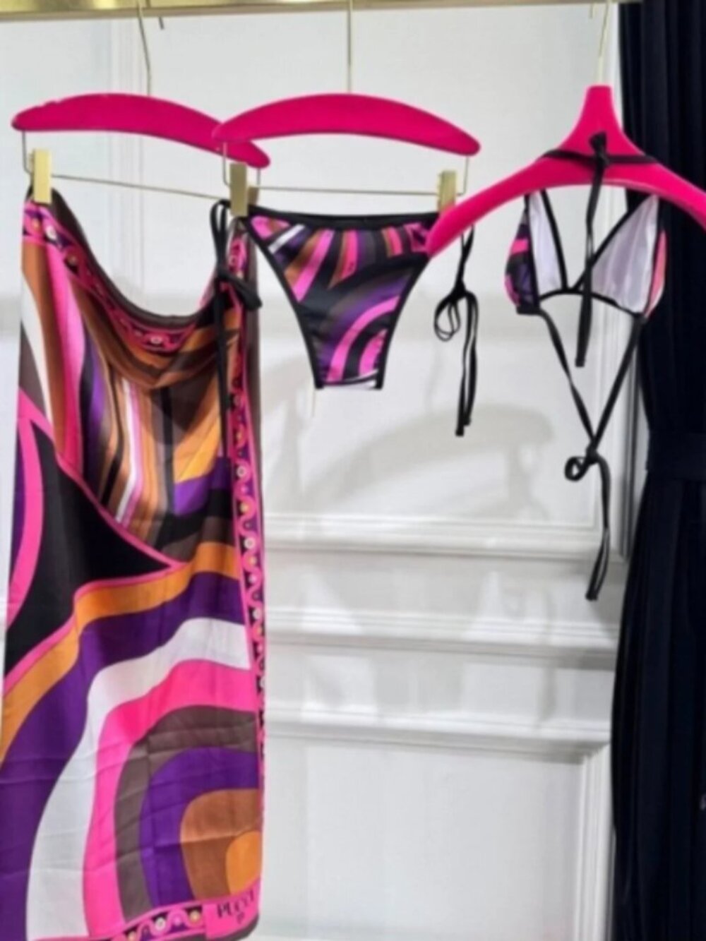 Emilio Pucci Vibrant Pink and Brown Bikini Set - Picture 2 of 5